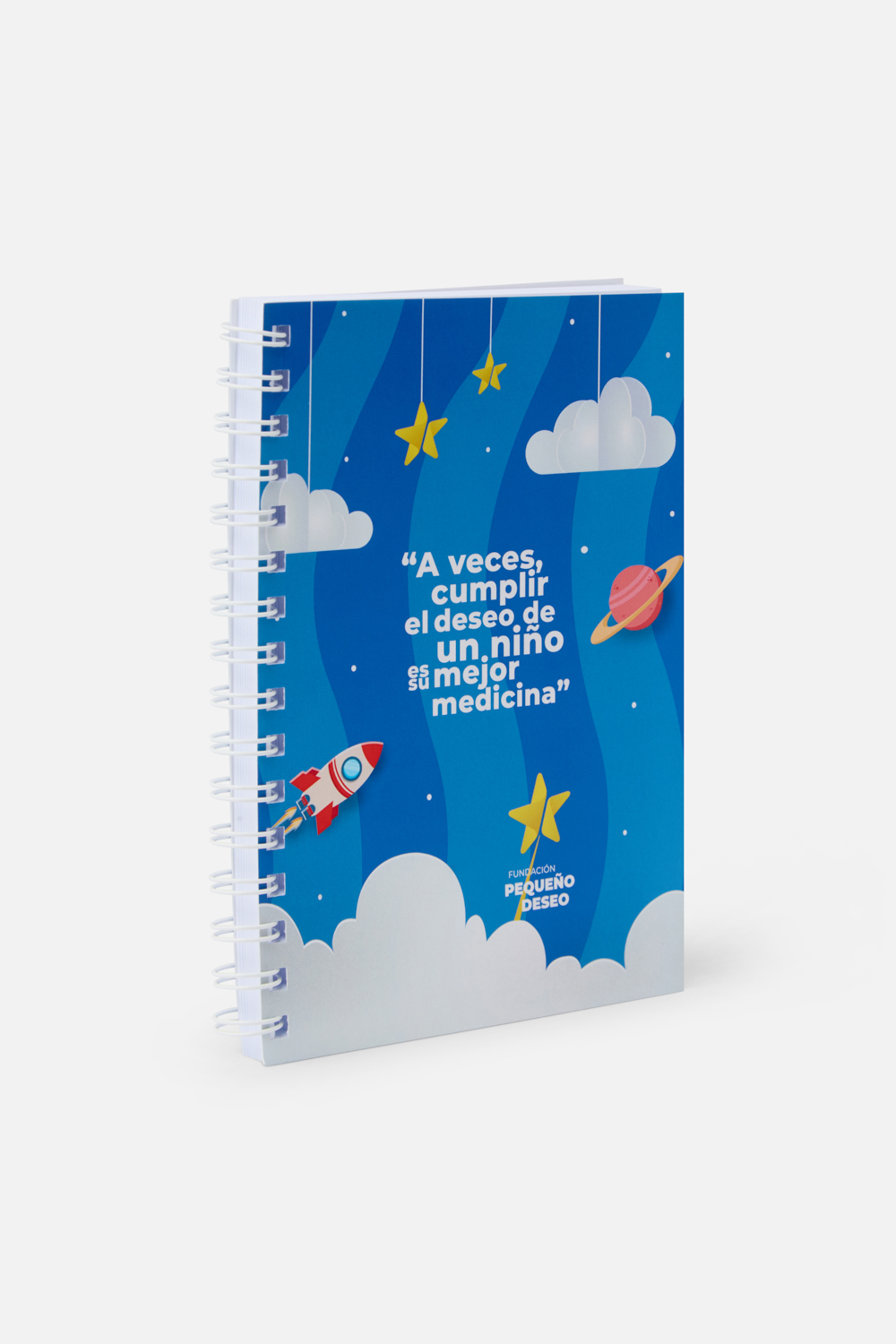 Detalle del cuaderno para bodas y eventos solidarios | Cuaderno presentado como regalo solidario